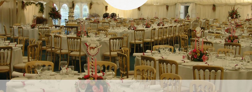 A Marquee set up along the River Thames